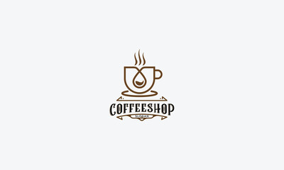 Coffee shop logo design vector template