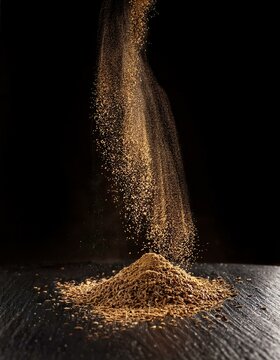 A lively sprinkle of cumin powder is tossed from above 