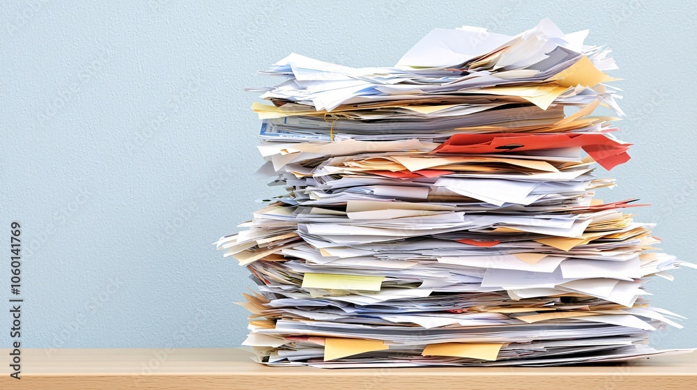 Aufkleber a simple setup with documents on a desk that compare cost and return with highlighted sections on pr