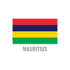 Mauritius flag icon. The country sign. Rectangle shape. Isolated on a white background. Vector image.