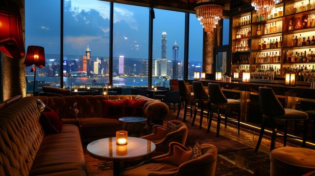 Restaurant couch bar with view