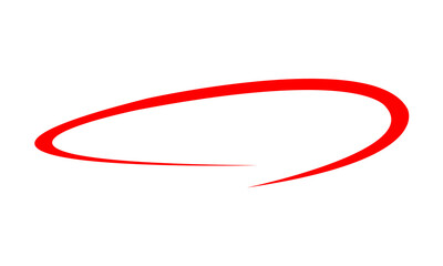 A red circle used for emphasis or grading test papers.