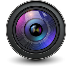 Camera photo lens, 3d icon.