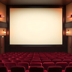 Fototapeta premium Dimly Lit Retro-Style Movie Theater