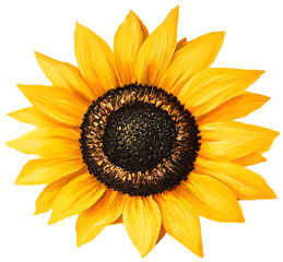 Fototapeta premium Sunflower Oil Painting Transparent Background Cutout