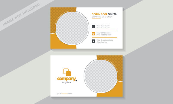 Vector illustration. Double-sided creative business card template.