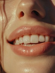 Fototapeta premium Beautiful White Teeth with Subtle Cracks