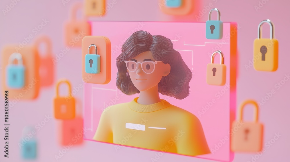 Poster 3d user profile representation with security elements