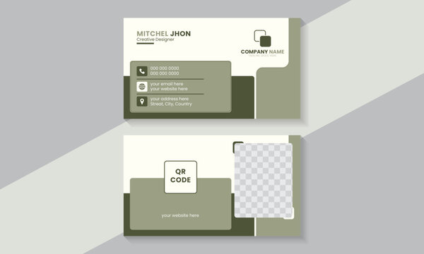 Simple Business Card Layout with Gray Accents