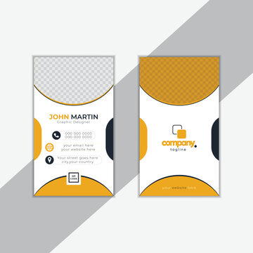 Horizontal simple clean business card template vector design