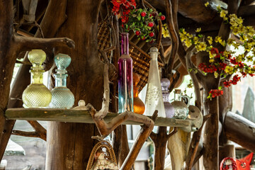 vintage old household objects in still life with natural light