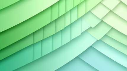Fototapeta premium Layered green paper creates soothing and modern background, showcasing various shades of green that evoke sense of calm and tranquility