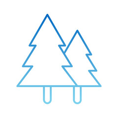 Fototapeta premium pine tree winter line gradient icon
