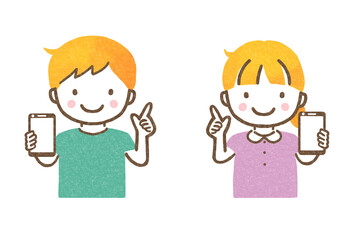 スマホを持っている子ども