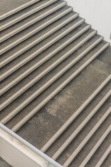 Obraz premium a concrete stair with a white line