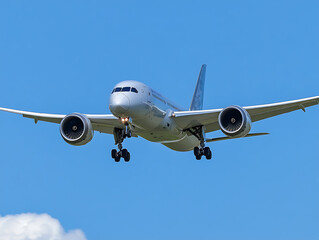 Obraz premium Airplane flying over the blue sky