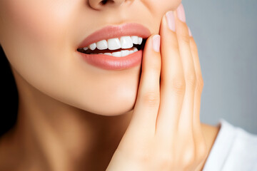 Close-up of a woman with a toothache