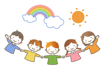 手をつなぐ子どもたち