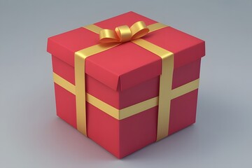 Fototapeta premium ia generated. red gift box with ribbon