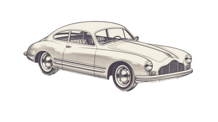 Vintage classic car illustration showcasing elegant design and smooth curves.