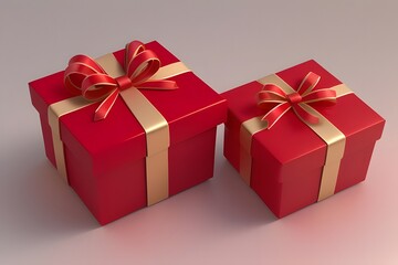 Fototapeta premium ia generated. red gift box with ribbon