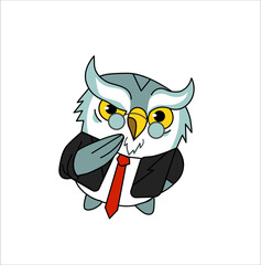    An owl in a stylish suit