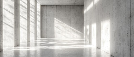 Obraz premium A large, empty room with a lot of light coming in from the windows