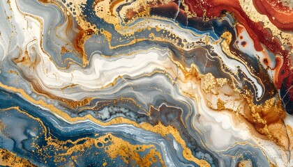 Abstract design featuring flowing colors and golden accents.