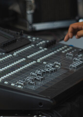 A music mixer at a concert.