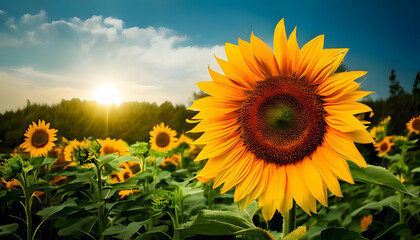 Obraz premium A giggly sunflower that dances with the wind.