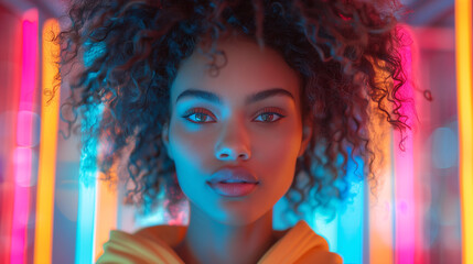 Bright Yellow Hoodie with Custom Graphic Design in Bold Studio Lighting
