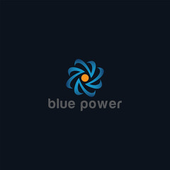 Obraz premium Blue power logo abstract with core energy