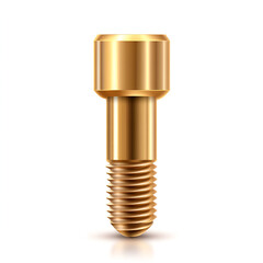 Golden hex bolt with a smooth surface suitable for various construction and industrial applications, showcasing its intricate threading detail