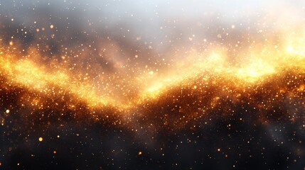 Obraz premium Gold Glittering Stars Dust and Bokeh Background