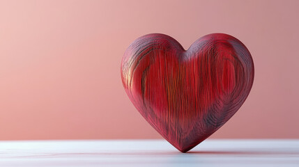 heart shaped red wood piece symbolizes love and affection beautifully