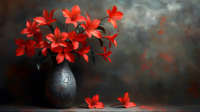 The Elegance of Decay: A Lugubrious Still-Life Capturing the Essence of Fading Beauty