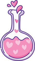 Cute valentine's day glass jar on white background. Vector illustration.