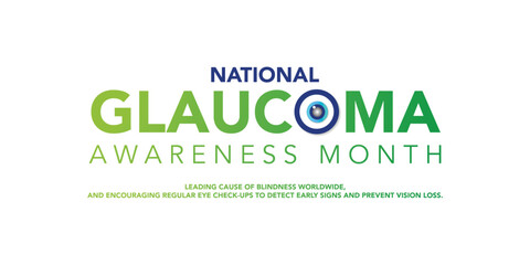 Fototapeta premium Glaucoma awareness month is observed every year in January, is a group of eye conditions that damage the optic nerve, the health of which is vital for good vision. Vector illustration