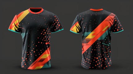 Customizable sports shirt mockup for soccer jerseys and basketball kits with front and back views