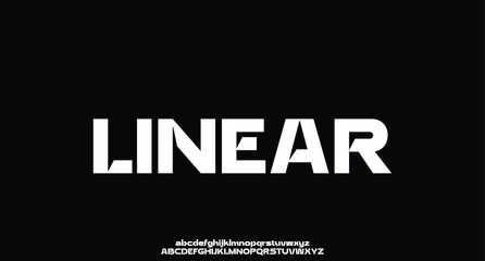 Obraz premium Technology typography alphabet fonts with bold style. Vector illustration and tech font. Abstract minimal modern sport, simple, fashion, digital, future creative alphabet font. 