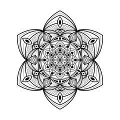 Abstract outline Mandala, Coloring Book Page line art illustration, abstract mandala pattern, Hand drawn doodle mandalas for book.