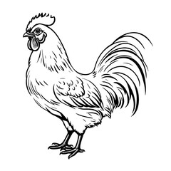 A chicken silhouette isolated white background © Big Dream