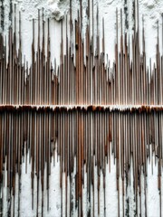 Abstract metal texture with vertical patterns and rust