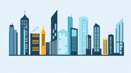 Fototapeta premium City Skyline Illustration.