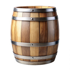 Obraz premium Wooden barrel on a transparent background.