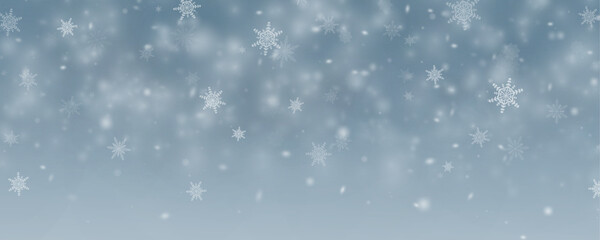 Winter background, snowflakes on a beautiful background, Christmas background for cards, snowfall. Snowy nature landscape, winter dust png.