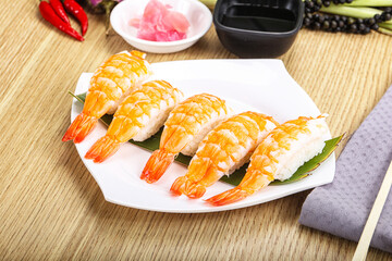 Japanese cuisine - sushi with prawn