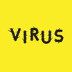 Virus vector, silhouette and flat style