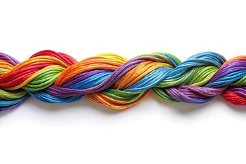 dynamic panoramic view of interwoven threads converging