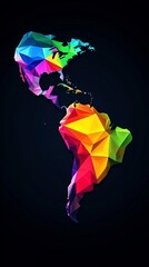 Obraz premium Americas in Polygonal Art.